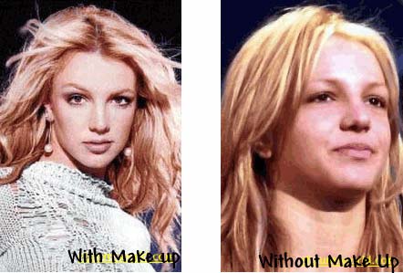 Britney with and without make-up